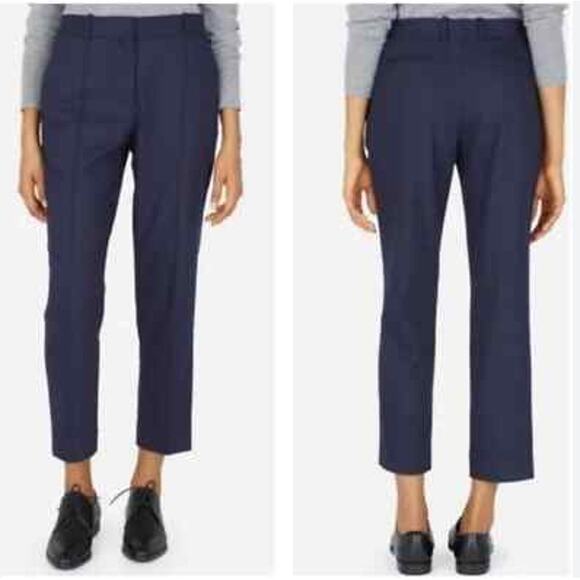 Everlane The Flannel Crop Pants Navy Blue Trousers Wool Cashmere Career 0 - Picture 1 of 5
